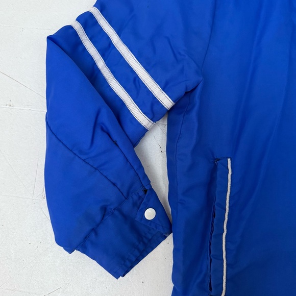 Russell Athletic Vintage Blue Puffer Jacket with White Accents 70s Or 80s Retro - Picture 3 of 7